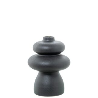 Jarron Ceramica Abstracto 20cm Negra Ø15x20cm