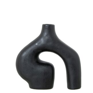 Jarron Ceramica Abstracto 23cm Negra 23x7x23cm