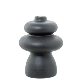 Jarron Ceramica Abstracto 25cm Negra Ø18x25cm