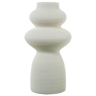 Jarron Ceramica Abstracto 32cm Crema Rugosa Ø17x32cm