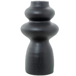 Jarron Ceramica Abstracto 32cm Negra Ø17x32cm