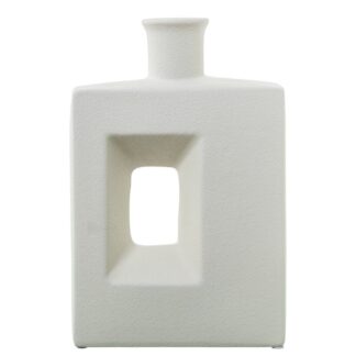 Jarron Ceramica Agujero 30cm Crema 18,5x6x30cm