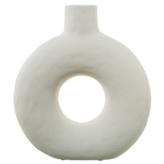 Jarron Ceramica Agujero 30cm Crema 28x9x30cm