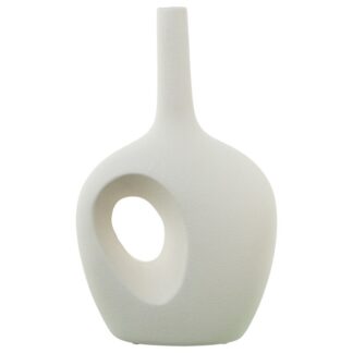 Jarron Ceramica Agujero 36cm Crema 22x13x36cm