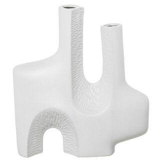 Jarrón Cerámica Blanco 32x9x34cm