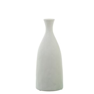 Jarron Ceramica Botella 28cm Crema Rugosa Ø11x28cm