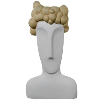 Jarrón Cerámica Busto 45cm Blanco/crema 24x16x45cm