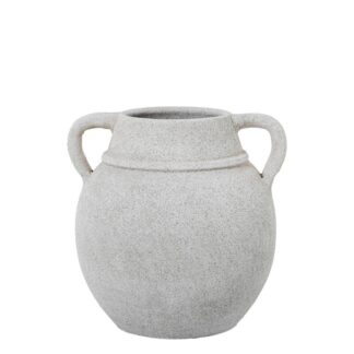 Jarrón Cerámica C/asas 25cm Blanco Arena Ø25x25cm