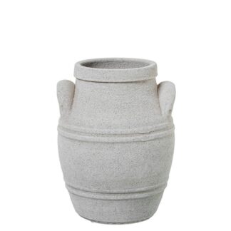 Jarrón Cerámica C/asas 30cm Gris Arena Ø22x30cm
