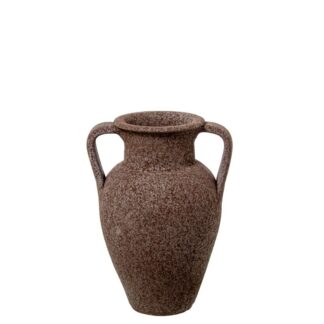 Jarrón Cerámica C/asas 30cm Marrón Arena Ø24x30cm