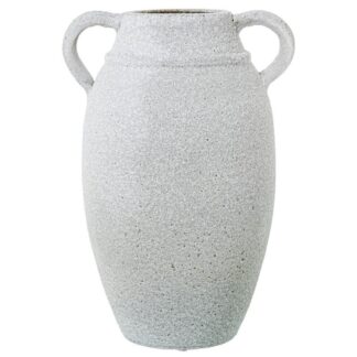 Jarrón Cerámica C/asas 40cm Blanco Arena Ø27x40cm