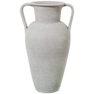 Jarrón Cerámica C/asas 50cm Blanco Arena Ø31x50cm