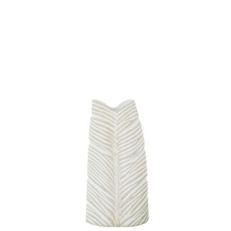 Jarron Ceramica Impermeable 40cm Blanco/beige 22x15x40cm