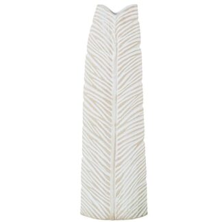 Jarron Ceramica Impermeable 70cm Blanco/beige 23x13x70cm