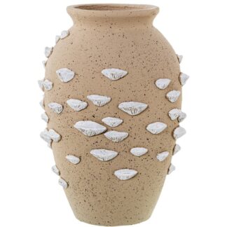 Jarrón Cerámica Natural C/adorno Conchas Cerámica Ø29x40cm