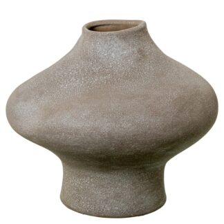 Jarrón Cerámica Orgánico 33cm Marrón Arena Ø36x33cm