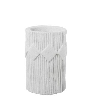Jarrón Cilindro Cerámica 20cm Blanco Acabado Arena Ø13,5x20cm