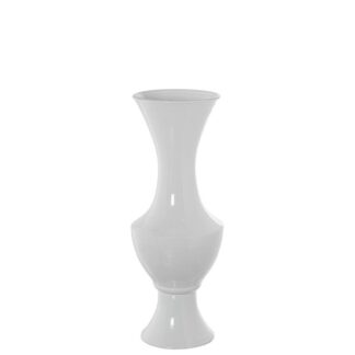 Jarrón Con Pie Cerámica 80cm Blanco Brillo 26x80cm