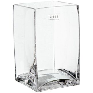 Jarrón Cristal Transparente 12x12x20cm