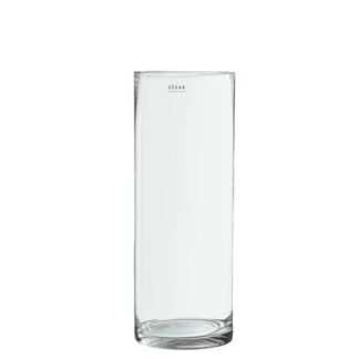 Jarrón Cristal Transparente Cilindro Ø15x40cm