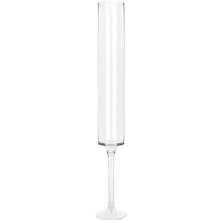 Jarrón Cristal Transparente C/pie Ø15x81cm