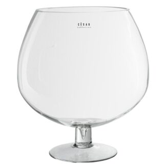 Jarrón Cristal Transparente C/pie Ø28x31cm