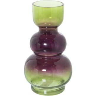 Jarrón Cristal Verde/violeta Ø9x25cm