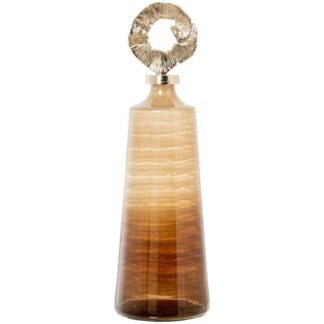 Jarrón Decorativo Cristal C/ Tapa Aluminio Ø20x63,5cm