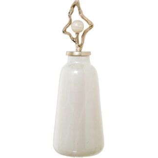Jarrón Decorativo Cristal C/ Tapa Aluminio Ø21,5x65cm
