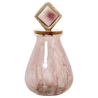 Jarrón Decorativo Cristal C/tapa Aluminio Ø19x34cm