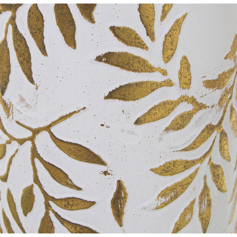 Jarrón Metal Dorado/blanco Ø17x54cm - Image 2
