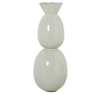 Jarron Metal Esmaltado Blanco Ø13x33cm