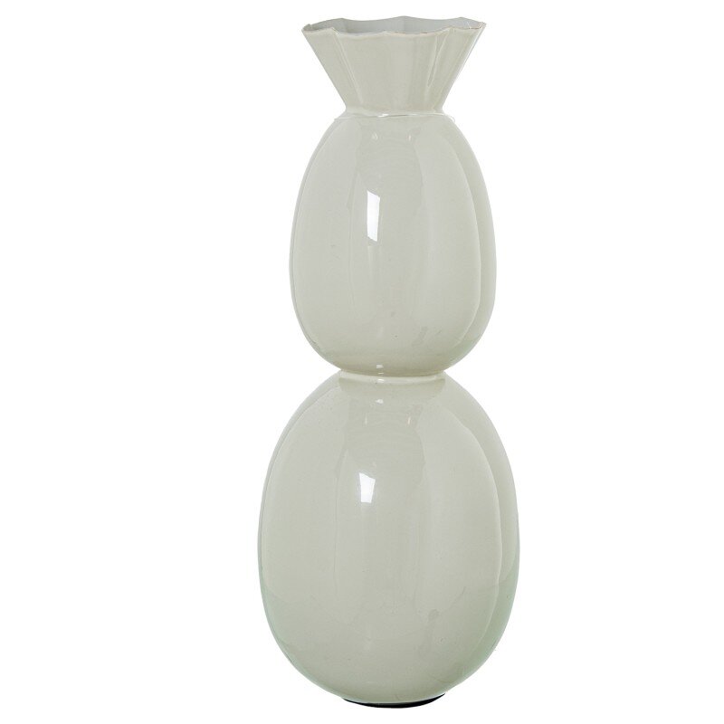 Jarron Metal Esmaltado Blanco Ø13x33cm