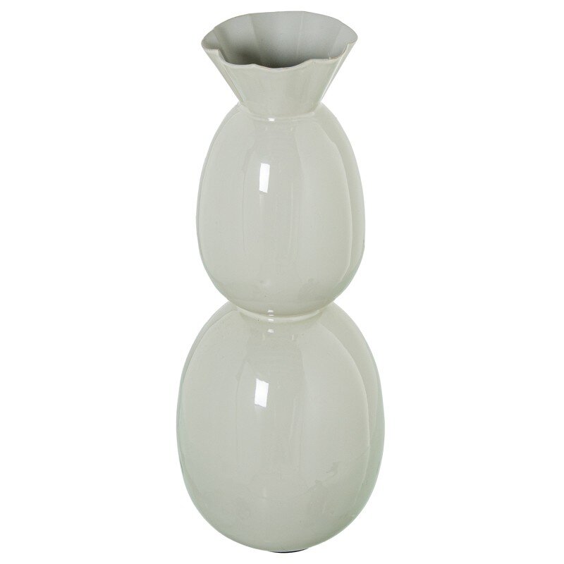 Jarron Metal Esmaltado Blanco Ø13x33cm - Image 4