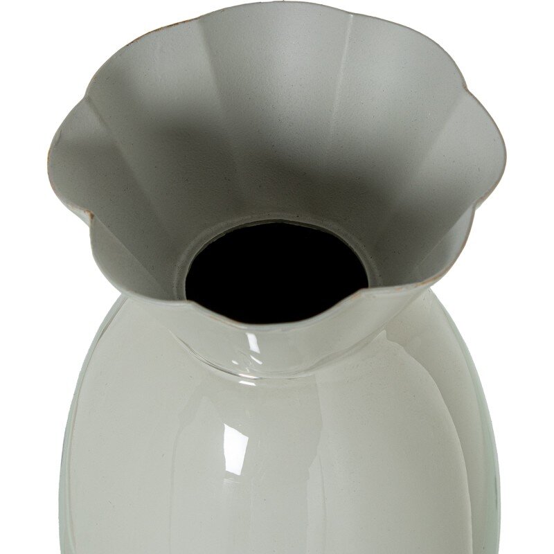 Jarron Metal Esmaltado Blanco Ø13x33cm - Image 5