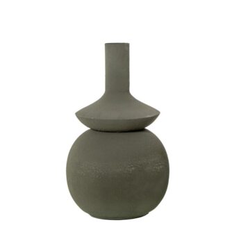 Jarrón Metal Hierro Verde Ø37x60cm