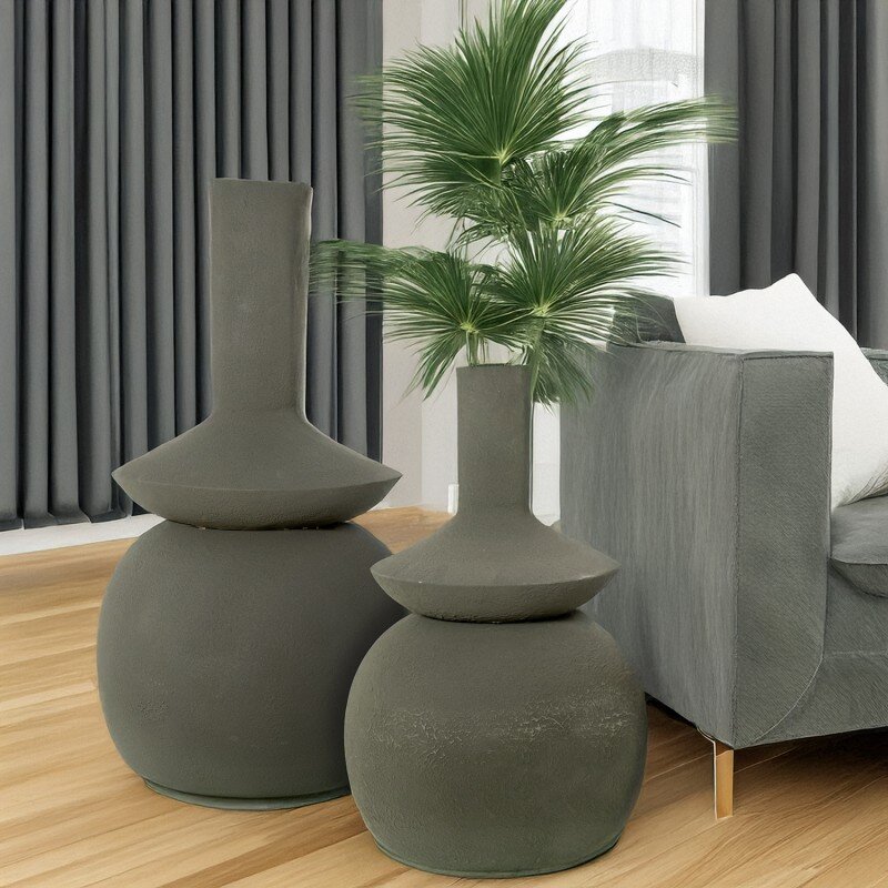 Jarrón Metal Hierro Verde Ø37x60cm - Image 2