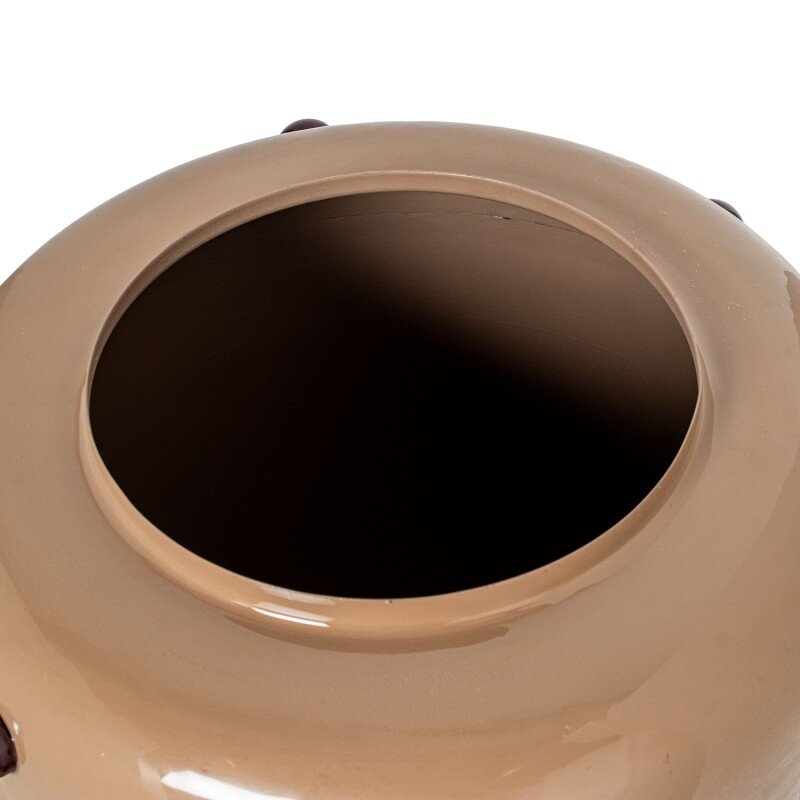 Jarrón Metal Marrón Brillo Decorado Ø36x36cm Boca:ø19cm - Image 3