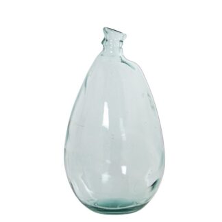 Jarrón Vidrio Reciclado 47cm Transparente Irregular Ø26x47cm Boca:ø4cm 12500cc