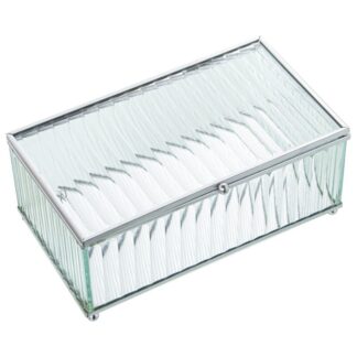 Joyero Cristal/metal Plateado Ext:21x13x9cm