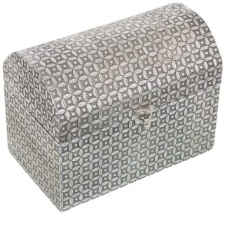 Joyero Metal Baúl Plateado 25x15x18cm