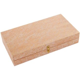 Joyero Metal Blanco/oro C/espejo Deco. Arabescos 38x20x8cm