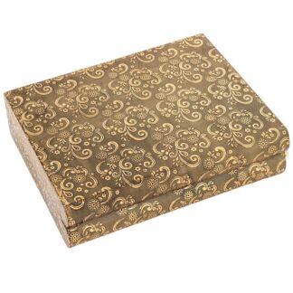 Joyero Metal Dorado C/espejo Deco. Arabescos 27x21x7cm