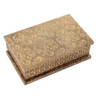 Joyero Metal Dorado Deco. Arabescos 20x13x6,5cm