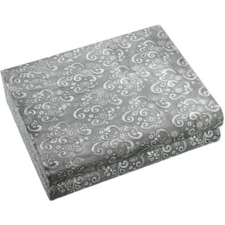 Joyero Metal Plateado C/espejo Deco. Arabescos 27x21x7cm