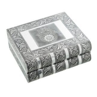 Joyero Metal Plateado C/espejo Deco. Mano 23x19x9cm