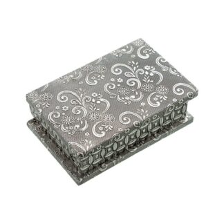 Joyero Metal Plateado Deco. Arabescos 15x10x5cm