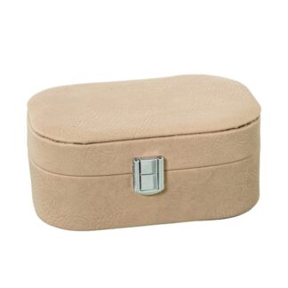 Joyero Polipiel Beige C/cierre 19x12x7.5cm