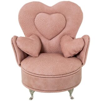 Joyero Polipiel C/espejo Rosa Sillon 15.5x12x18cm