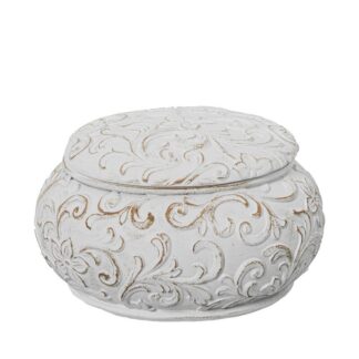 Joyero Resina Blanco Ø12x7cm